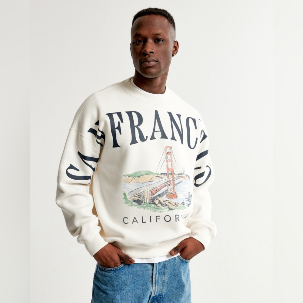 Abercrombie & Fitch San Francisco softAF Crewneck Sweater